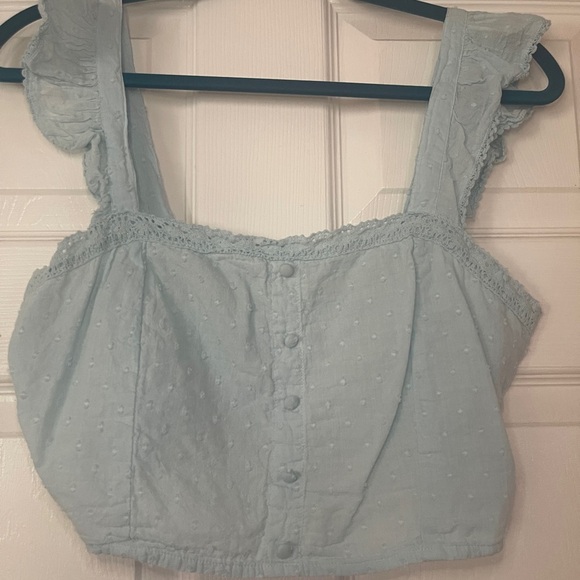 Miss Selfie Light Blue Sleeveless Women's Top - Picture 1 of 5